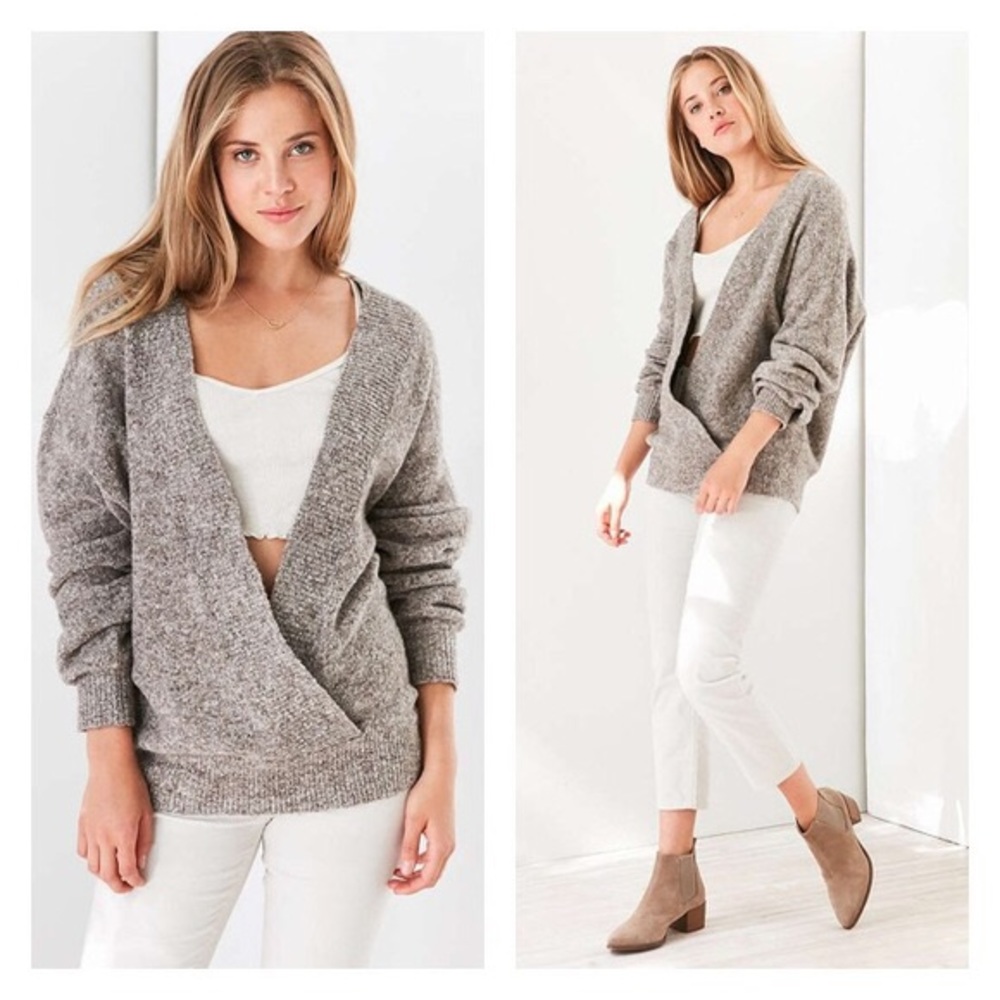 Urban outfitters Surplice Sweater- Brown